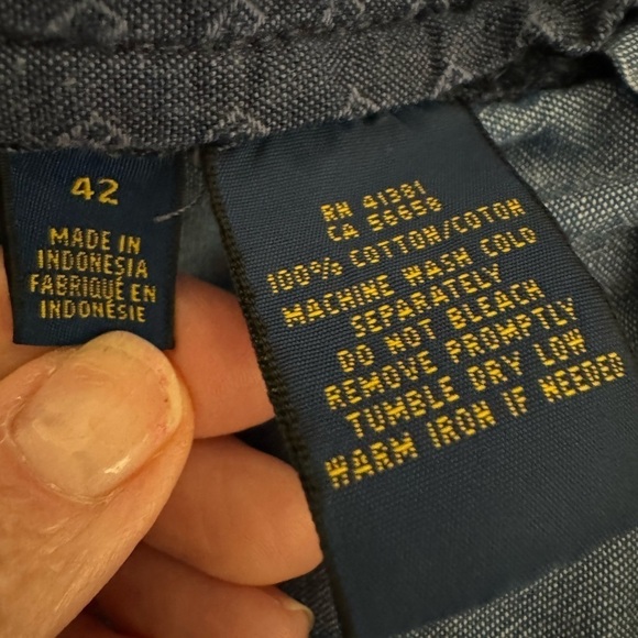 Polo Ralph Lauren Men's Size 42 Textured Blue Chino 9” Straight Fit Shorts - Picture 8 of 8